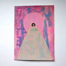 Cargar imagen en el visor de la galería, Purple And Yellow Mixed Media Collage On Paper
