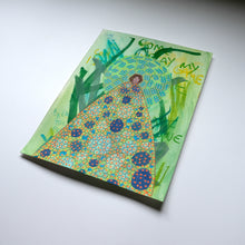 Cargar imagen en el visor de la galería, Green Mixed Media Collage On Paper
