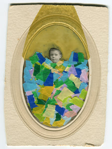 Vintage Baby Boy Portrait Altered By Hand - Naomi Vona Art
