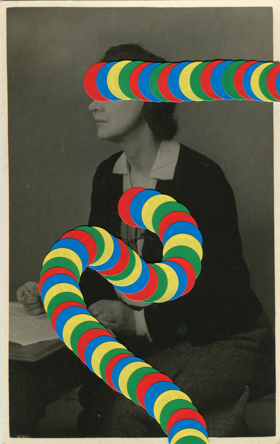 Stickers Art Collage On Vintage Woman Portrait - Naomi Vona Art