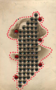 Beads Decoration Art Collage On Vintage Woman Photo - Naomi Vona Art
