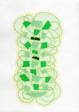 Cargar imagen en el visor de la galería, Green Yellow Abstract Art Collage - Naomi Vona Art
