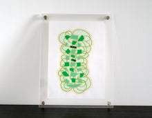 Cargar imagen en el visor de la galería, Green Yellow Abstract Art Collage - Naomi Vona Art
