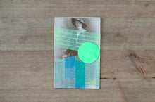 画像をギャラリービューアに読み込む, Neon Green And Light Blue Contemporary Art Collage On Vintage Woman Portrait - Naomi Vona Art

