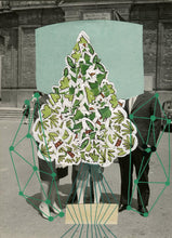 Carica l&#39;immagine nel visualizzatore di Gallery, Green Contemporary Art Collage On Vintage Photopgraphy - Naomi Vona Art
