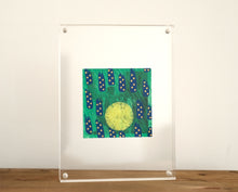 Cargar imagen en el visor de la galería, Green, Blue And Yellow Squared Art Collage On Vintage Photo - Naomi Vona Art
