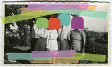 Load image into Gallery viewer, Retro Group Photo Altered With Tape And Stickers - Naomi Vona Art
