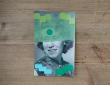 Load image into Gallery viewer, Green Collage On Vintage Woman Portrait - Naomi Vona Art

