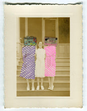 Load image into Gallery viewer, Vintage Smiling Girls Portrait Photo Altered By Hand - Naomi Vona Art
