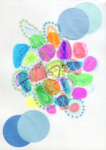 Load image into Gallery viewer, Neon Abstract Underwater Inspired Art Collage - Naomi Vona Art
