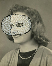 画像をギャラリービューアに読み込む, White Crochet Mask Decoration On Vintage Woman Portrait - Naomi Vona Art
