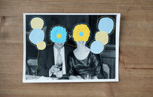 Load image into Gallery viewer, Baby Blue And Pastel Yellow Collage On Vintage Photo - Naomi Vona Art
