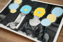 Load image into Gallery viewer, Baby Blue And Pastel Yellow Collage On Vintage Photo - Naomi Vona Art
