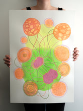 将图片加载到图库查看器，Neon Green, Orange And Yellow Organic Abstract Art - Naomi Vona Art
