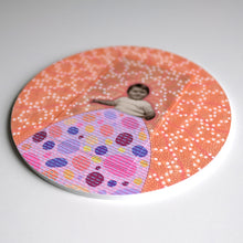 Load image into Gallery viewer, Salmon Pink Art Collage On Wood Board
