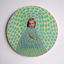 Cargar imagen en el visor de la galería, Green Yellow Collage On Wood Panel
