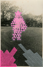Charger l&#39;image dans la galerie, Silver Pink Contemporary Art Collage On Vintage Baby Portrait - Naomi Vona Art
