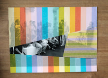 将图片加载到图库查看器，Rainbow Striped Art Collage On Vintage Group Shot - Naomi Vona Art
