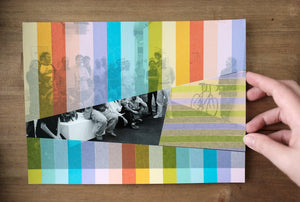 Rainbow Striped Art Collage On Vintage Group Shot - Naomi Vona Art