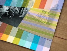 Load image into Gallery viewer, Rainbow Striped Art Collage On Vintage Group Shot - Naomi Vona Art
