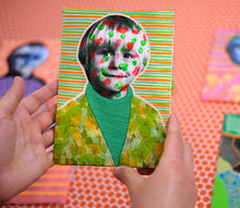 Load image into Gallery viewer, Green Orange Photo Transfer On Canvas Portrait - Naomi Vona Art
