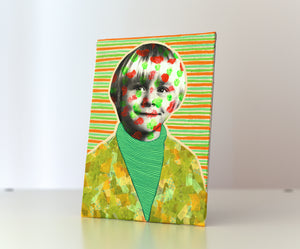 Green Orange Photo Transfer On Canvas Portrait - Naomi Vona Art