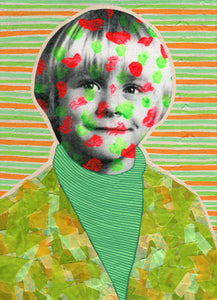 Green Orange Photo Transfer On Canvas Portrait - Naomi Vona Art