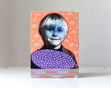 将图片加载到图库查看器，Red Purple Photo Transfer Art Collage On Canvas - Naomi Vona Art

