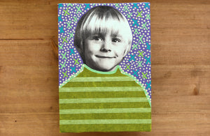 Retro Smiling Baby Boy Portrait Art On Canvas - Naomi Vona Art