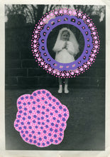 Load image into Gallery viewer, Pink Purple Art Collage On Vintage Baby Girl Photo - Naomi Vona Art
