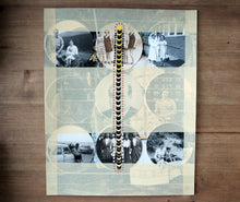 Load image into Gallery viewer, Black Yellow Art Collage On Vintage Photo - Naomi Vona Art
