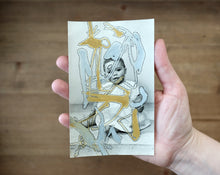Load image into Gallery viewer, Golden And Silver Doodles On Vintage Baby Portrait - Naomi Vona Art

