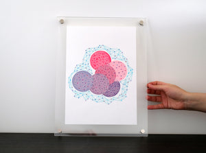 Light Blue, Pink And Purple Abstract Art Collage - Naomi Vona Art