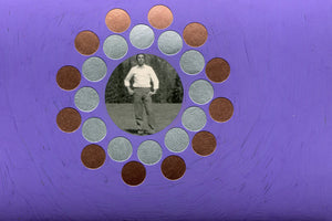 Purple Art Collage With Silver And Bronze Metallic Shades - Naomi Vona Art