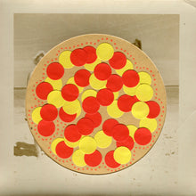 Cargar imagen en el visor de la galería, Red Yellow Abstract Collage On Vintage Photo - Naomi Vona Art

