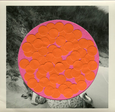 Purple Orange Abstract Collage On Vintage Photography - Naomi Vona Art