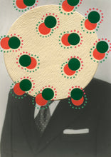 Load image into Gallery viewer, Red Green Abstract Collage On Vintage Photography Portrait - Naomi Vona Art
