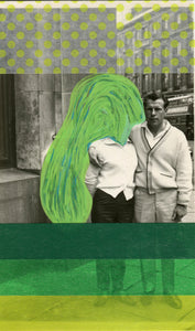 Vintage Green Couple Art Collage Photo - Naomi Vona Art