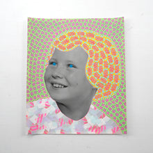 Load image into Gallery viewer, Smiling Vintage Girl Manipulated With Pens And Washi Tape - Naomi Vona Art
