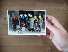 将图片加载到图库查看器，Dotted Art Collage Composition On Vintage Group Shot - Naomi Vona Art
