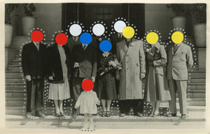 Dotted Art Collage Composition On Vintage Group Shot - Naomi Vona Art