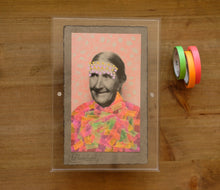 Charger l&#39;image dans la galerie, Neon Cotton Candy Art Collage On Vintage Woman Portrait - Naomi Vona Art
