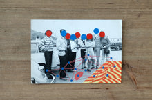 Load image into Gallery viewer, Red Blue Dotty Decoration Art Collage On Vintage Group Shot - Naomi Vona Art

