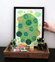 Load image into Gallery viewer, Neon Green And Yellow Abstract Organic Composition - Naomi Vona Art

