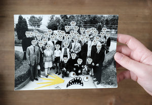 Creepy Shining Inspired Art Collage On Vintage Group Photo - Naomi Vona Art