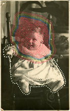 Cargar imagen en el visor de la galería, Dotty Art Collage On Vintage Baby Portrait - Naomi Vona Art
