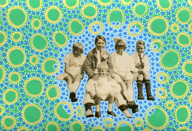 Vintage Group Of Smiling Kids Portrait Altered By Hand - Naomi Vona Art