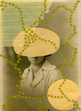 Load image into Gallery viewer, Beige Golden Dada Style Contemporary Collage On Vintage Woman Photo - Naomi Vona Art
