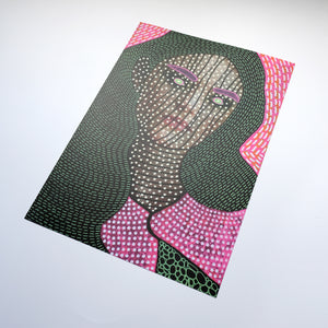 Altered Fashion Portrait In Pink And Green