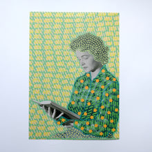 Load image into Gallery viewer, Neon Green And Pastel Yellow Vintage Poster Art
